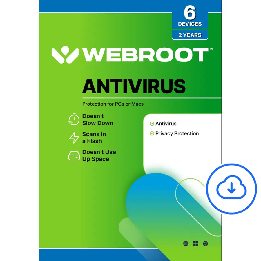 Webroot - Antivirus Protection and Internet Security (6 Devices) (1-Year Subscription)